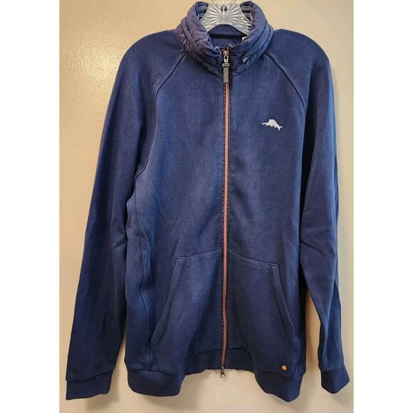 Tommy Bahama Navy Blue Anorak Jacket With Hood Men's Size Medium Outdoor Sporty - Picture 1 of 11